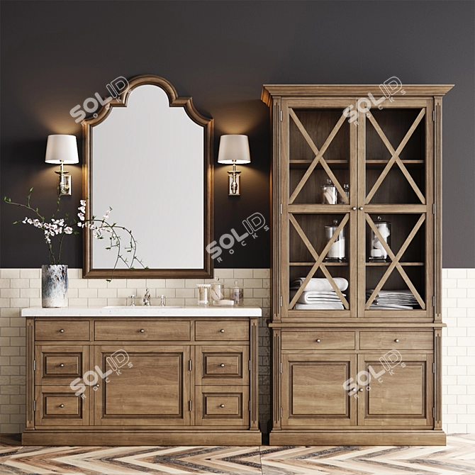 Modern Bathroom Set with Dantone Vanity 3D model image 1