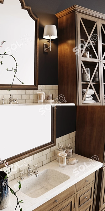 Modern Bathroom Set with Dantone Vanity 3D model image 2