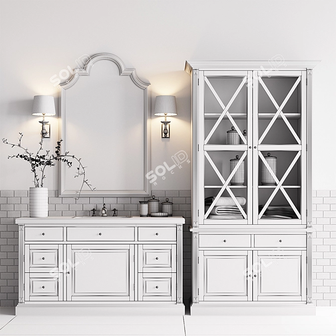 Modern Bathroom Set with Dantone Vanity 3D model image 3