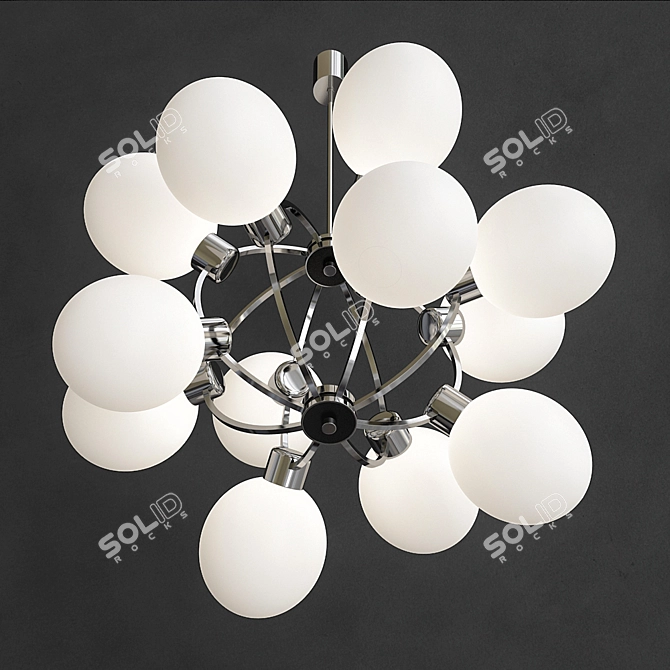 Title: Vintage Sputnik Lamp 12-Light Chrome Design 3D model image 2