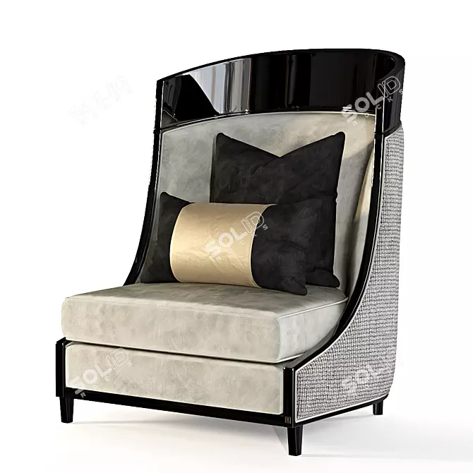 Elegant Millimeter Armchair 3D model image 1