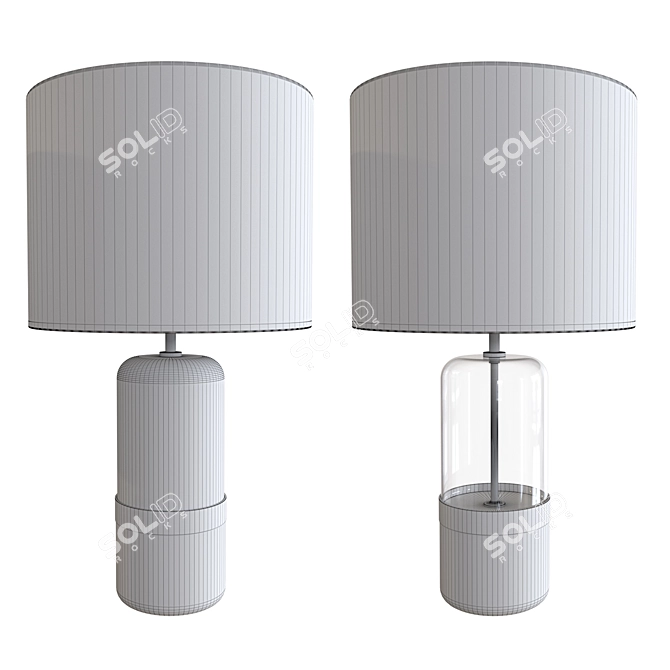 Gleaming glass & metallic mix: Large Table Lamp 3D model image 2