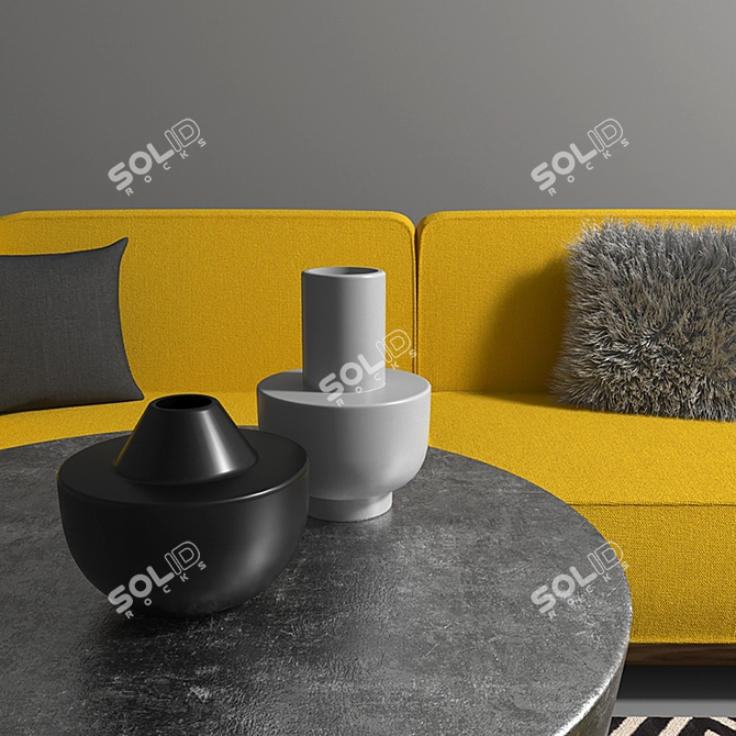 Modern Living Room Furniture Set 3D model image 3