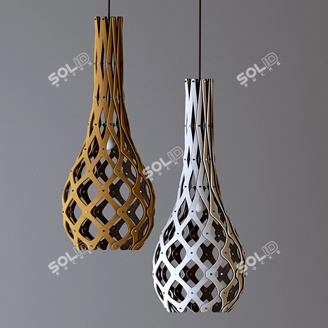 Modern Hanging Pendant TORBA | Custom Colors & Sizes | Made in Belarus 3D model image 1