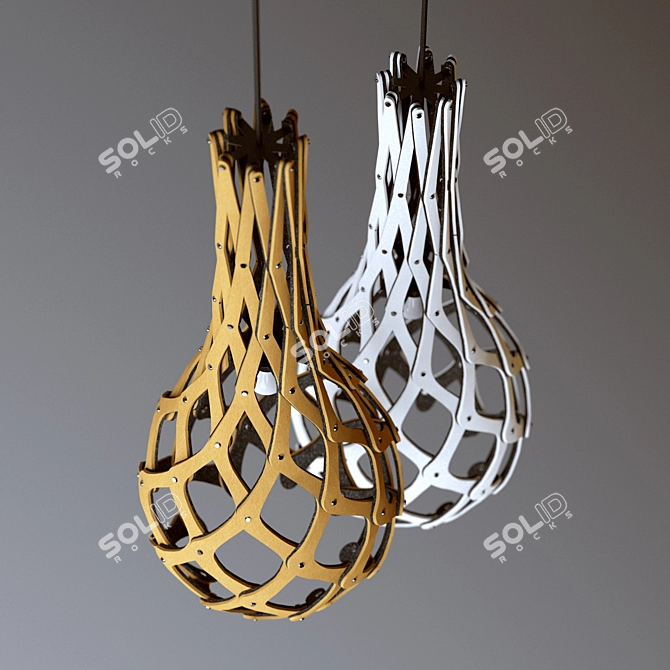 Modern Hanging Pendant TORBA | Custom Colors & Sizes | Made in Belarus 3D model image 2