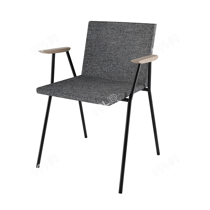 ErgoGraph Metal Armchair 3D model image 1