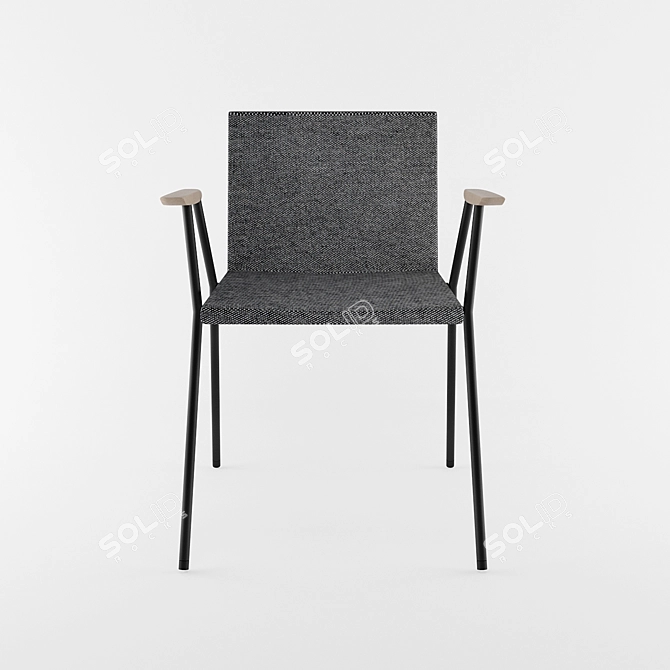 ErgoGraph Metal Armchair 3D model image 2