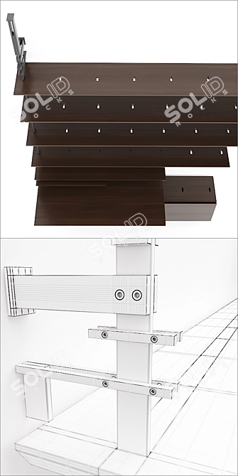 Cattelan Italia Airport Modular Rack Assembly 3D model image 3