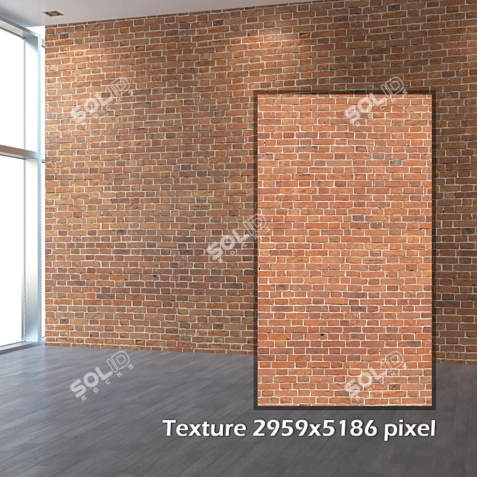 Seamless 4K Brick Wall Texture 3D model image 2