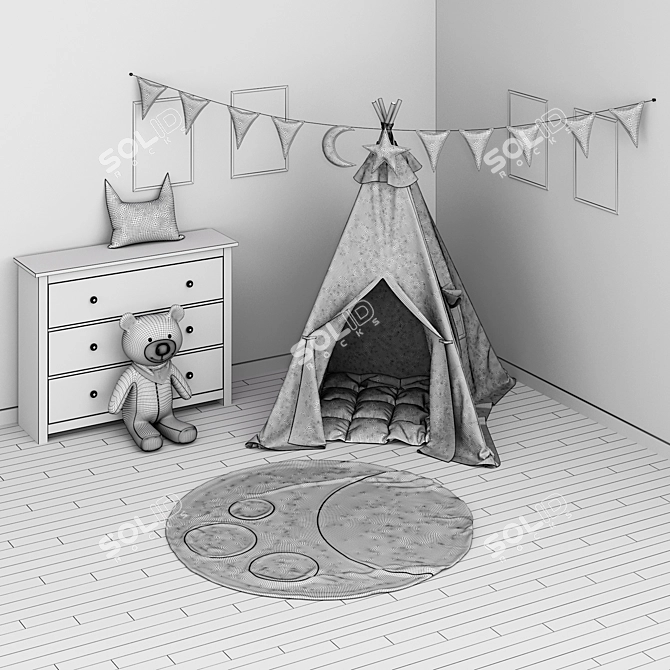 Cozy Kids' Hideaway 3D model image 3