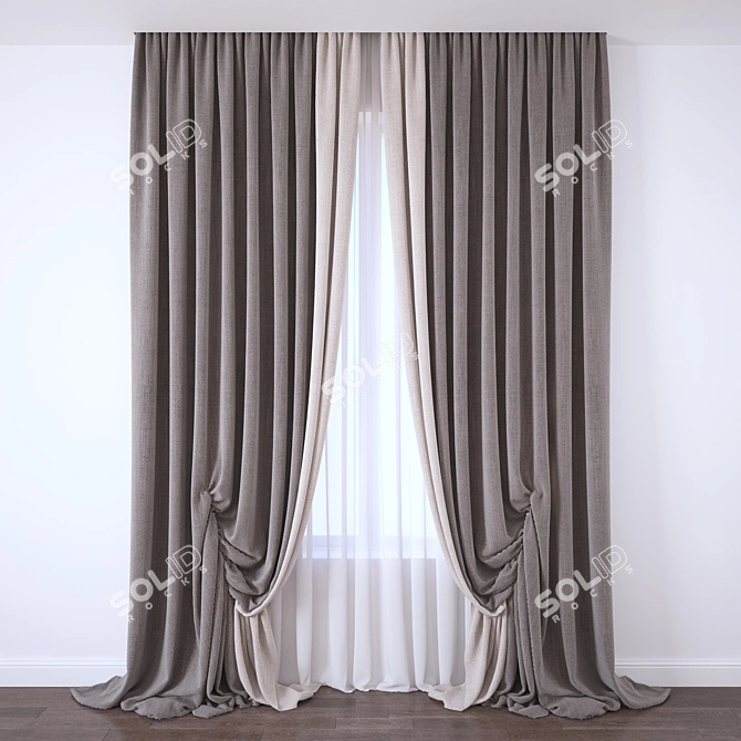 Elegant Drapery for Stylish Homes 3D model image 1