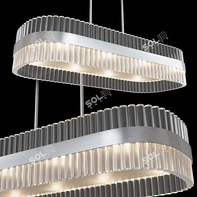 Curzon Street Rectangular Chandelier: Modern Elegance for Low Ceilings 3D model image 1