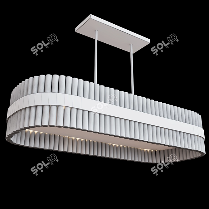 Curzon Street Rectangular Chandelier: Modern Elegance for Low Ceilings 3D model image 2