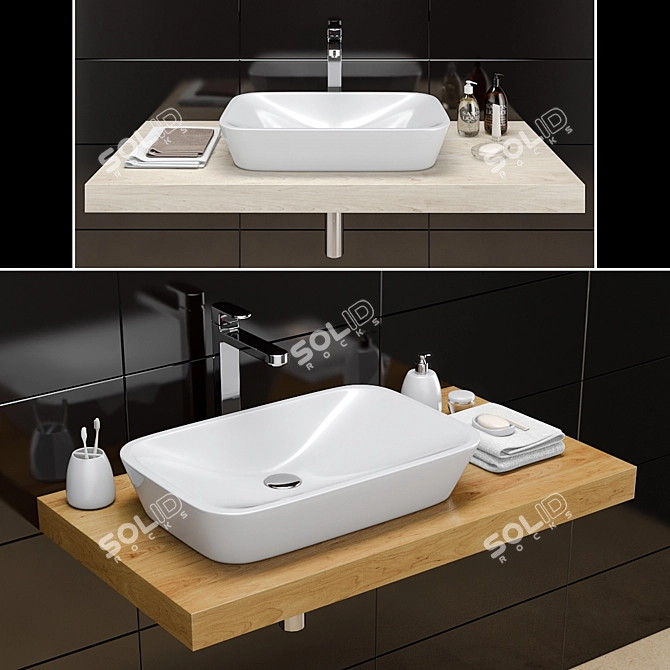 RAVAK Ceramic R Washbasin 3D model image 1