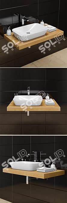 RAVAK Ceramic R Washbasin 3D model image 2