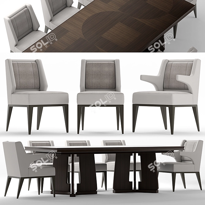 Baker's Dining Set 3D model image 1