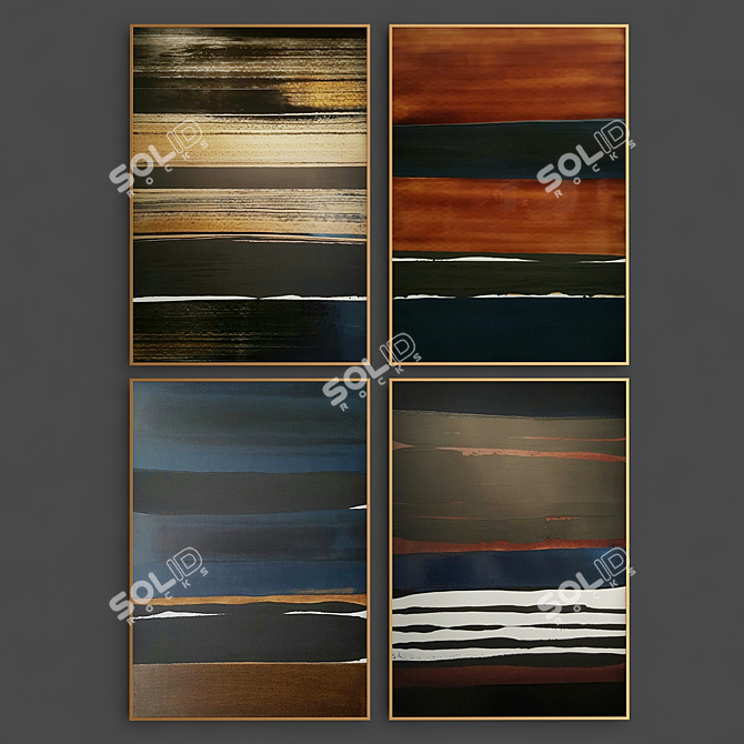 Earthy Impressions: Abstract Brown Art 3D model image 1
