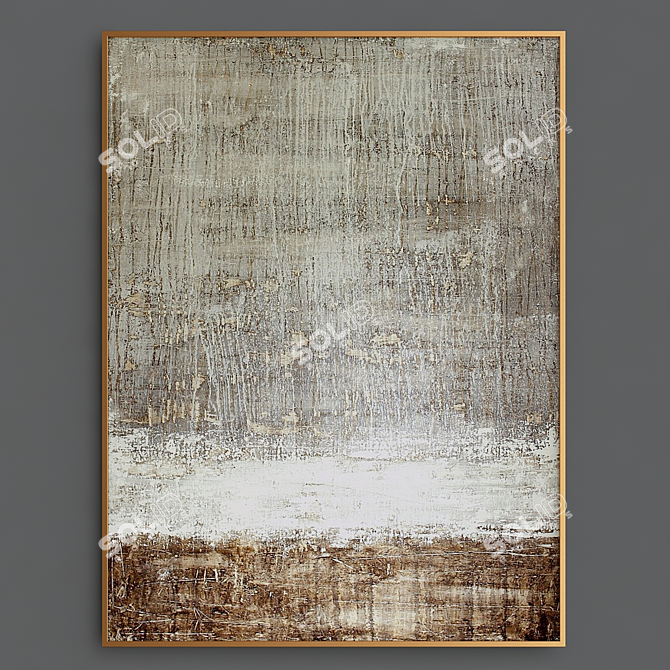 Elegant Brown Lines Art 3D model image 1