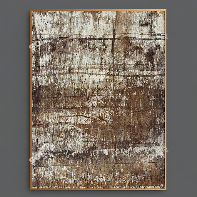 Elegant Brown Lines Art 3D model image 2