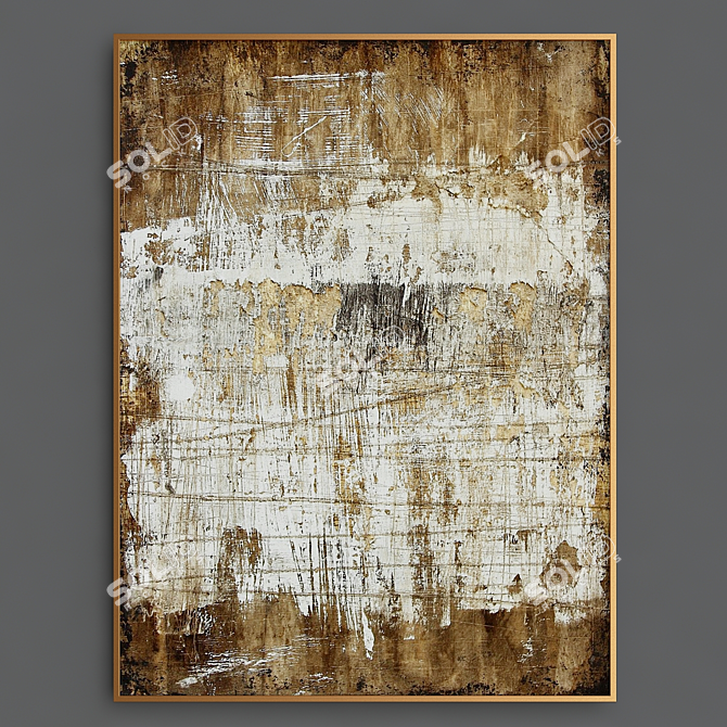 Elegant Brown Lines Art 3D model image 3