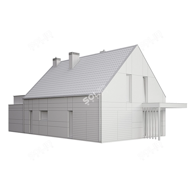 Sleek Modern House Kit 3D model image 3