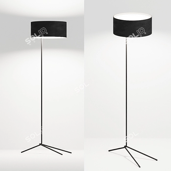 Modern Midcentury Twixt Floor Lamp 3D model image 1