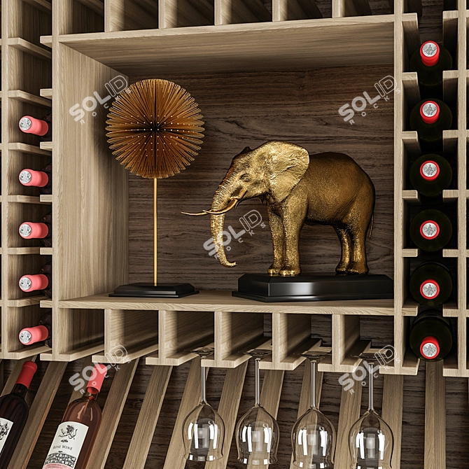 Decoquality Wine Cabinet 3D model image 2