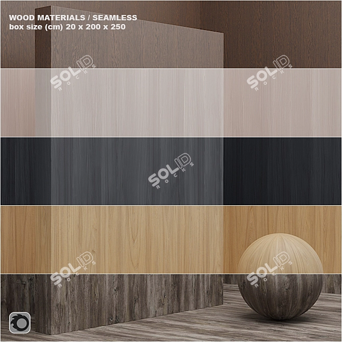 Title: Seamless Wood/Veneer Materials - Set of 10 3D model image 1