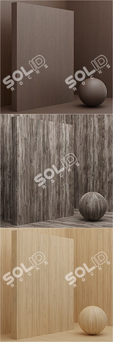 Title: Seamless Wood/Veneer Materials - Set of 10 3D model image 3