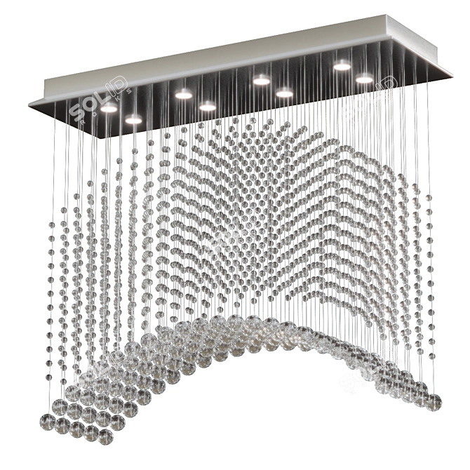 Wave Crystal Raindrop Chandelier 3D model image 1