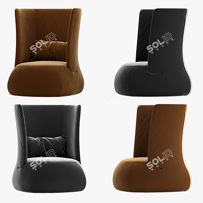 B&B Italia Armchair: Fat Sofa FS91A 3D model image 1