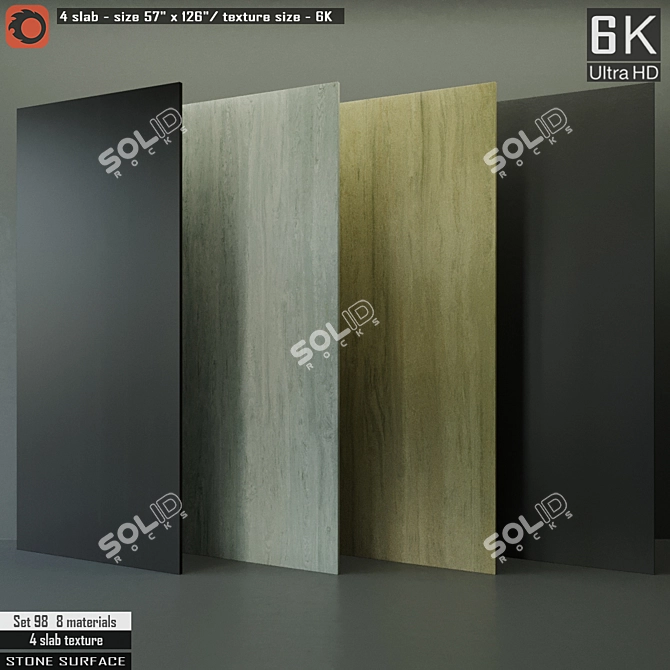 Premium Stone Slab Set: Borea, Aldem, Valterra, Sirius 3D model image 1