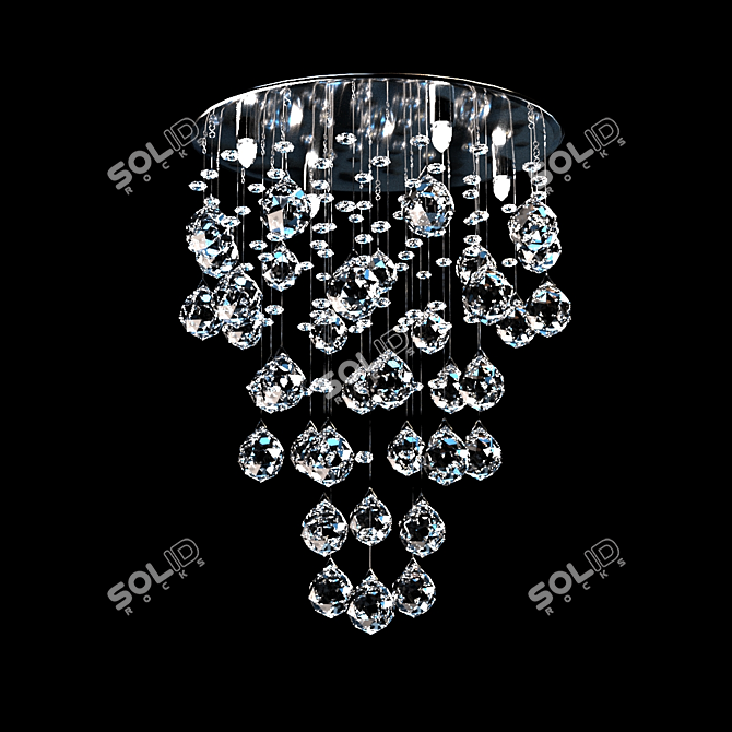 Elegant Chrome Chandelier 3D model image 1