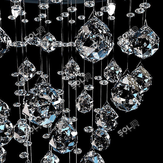 Elegant Chrome Chandelier 3D model image 2