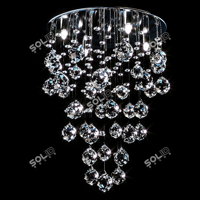 Elegant Chrome Chandelier 3D model image 4