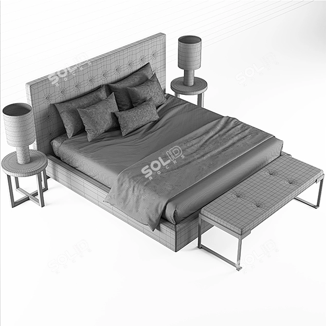 Sleek Slumber: Modern Bed 3D model image 3