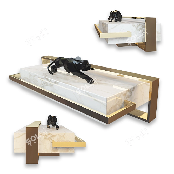 Elegant 180 cm Luxury Center Table 3D model image 1