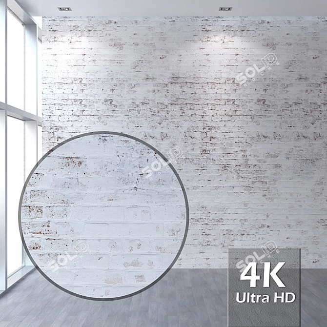 Seamless 4K Brick Wall Texture 3D model image 1