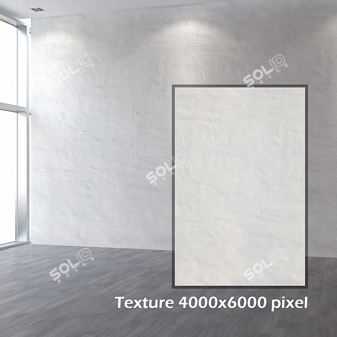 Seamless 4K Plastered Brick Wallpaper 3D model image 2