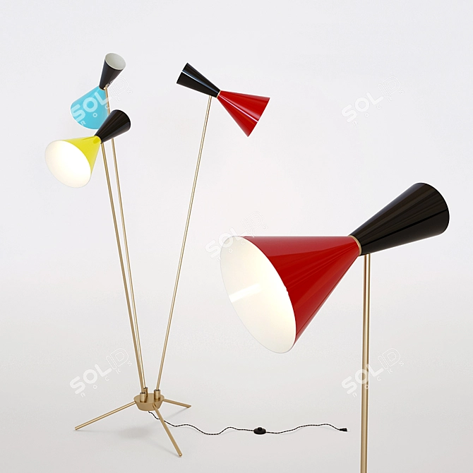 Stilnovo Style Floor Lamp 3D model image 1