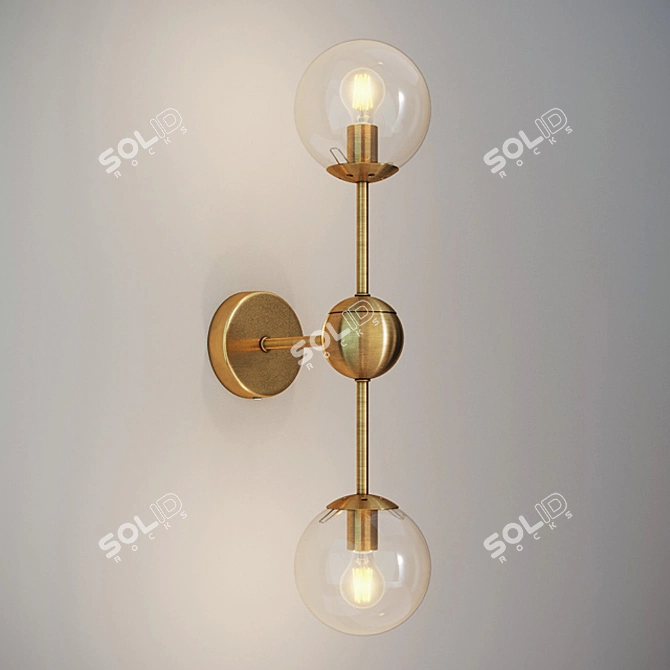 Elegant Livi Sconce - SN066-2-BRS 3D model image 1