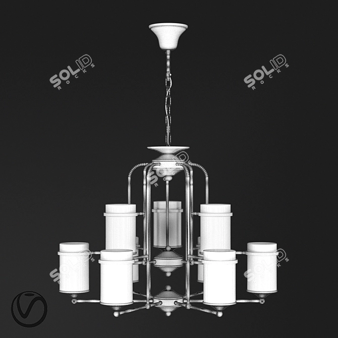 Elegant 9-Light Chandelier Terandpet 3D model image 2