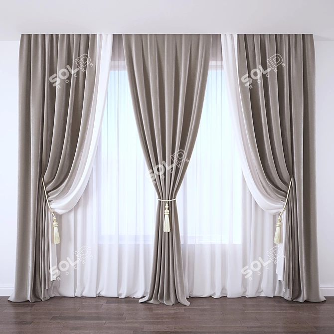 Elegance in Motion: Curtain 3D model image 1