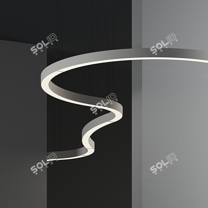 Wave Pendant Lamp: Modern Elegance for Your Space 3D model image 2