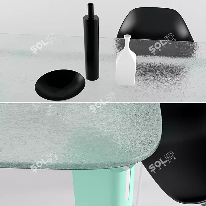 Oskar Glass Top Table: Fluid Harmony 3D model image 2