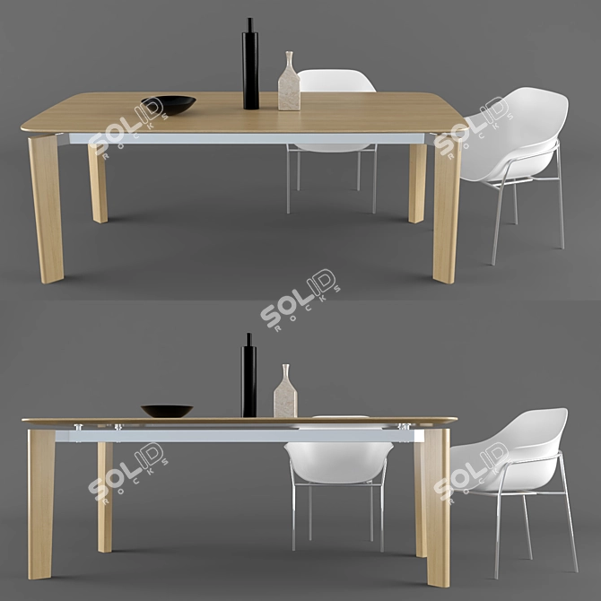 B&B Italia Oskar Table: Sleek Design, Choice of Materials 3D model image 1