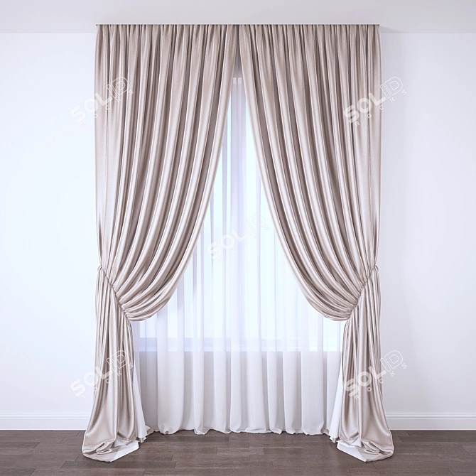 Elegant Drapery: Enhance Your Windows 3D model image 1