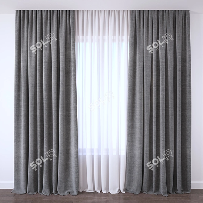 Cozy Retreat: Elegant Curtain 3D model image 1