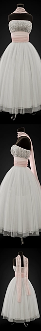 Elegant Wedding Dress - Vray and Corona Compatible 3D model image 2