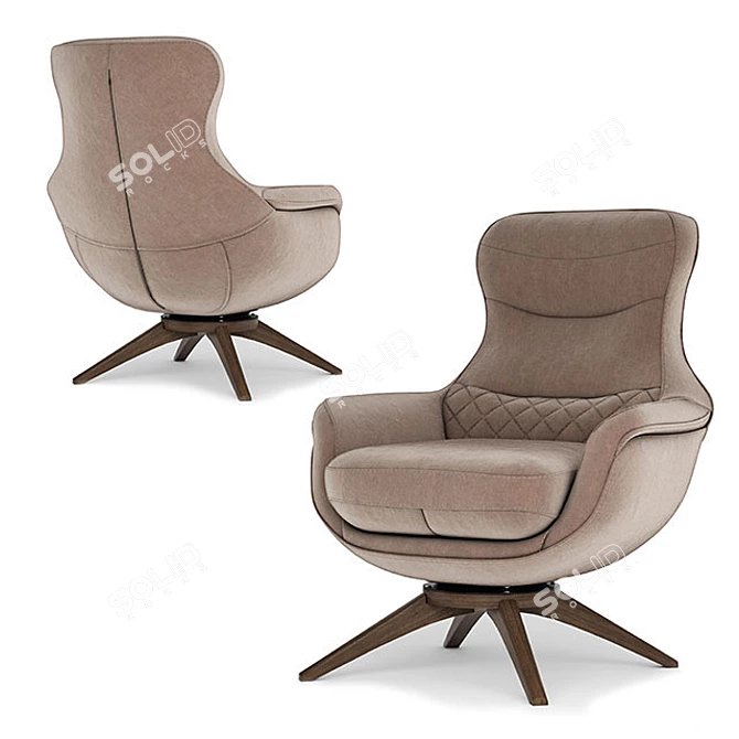 Elegant Bergere Chair - 778x782x960 mm 3D model image 1